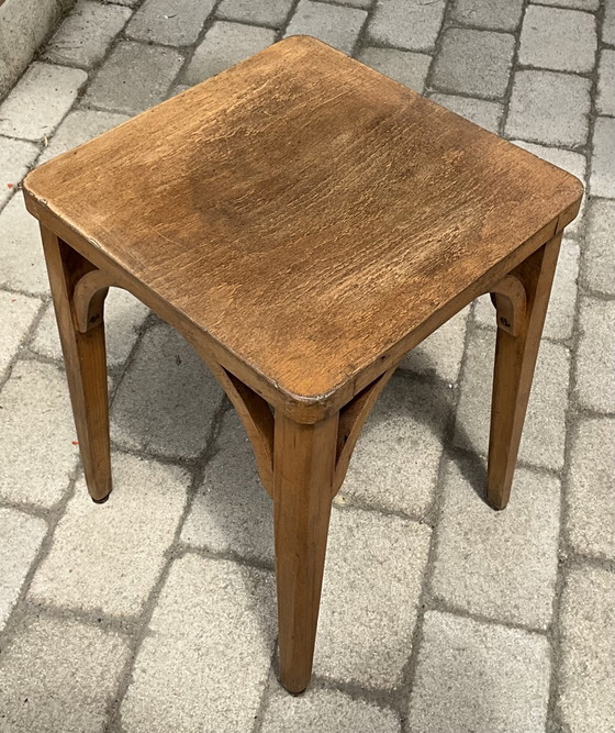 Image 1 of Paar Luterma-Hocker aus Buchenholz | Frankreich, 1950er Jahre | Mid-Century Modern