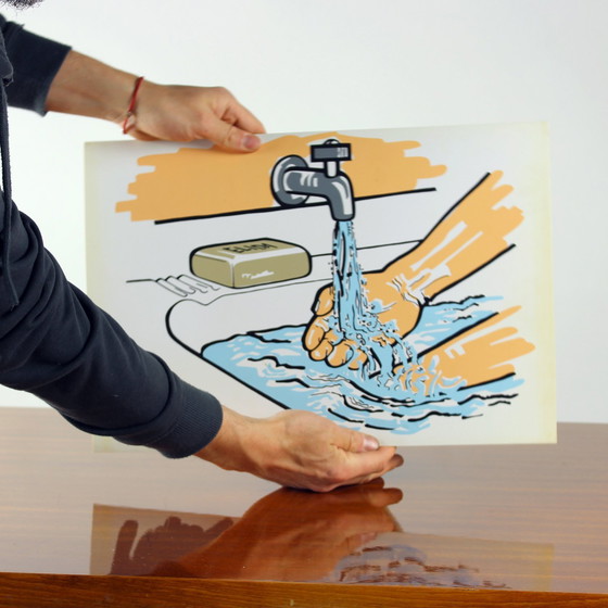 Image 1 of Panneau mural vintage tchécoslovaque de style Pop Art (années 1960)