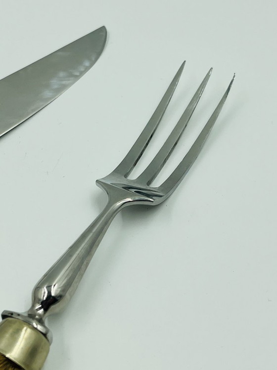 Hunting Carving Set by Gérard Pouply Rethel, Cutlery Sets, Metal, Brown (photo 6 of 12)