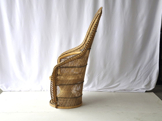 Image 1 of  Vintage Peacock Rattan Chair