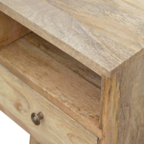 Mini Eichenholz-Optik Nachttisch – Kompaktes Mangoholz mit Schublade – Artisan, Nachttische, Metal, Wood (photo 6 of 10)