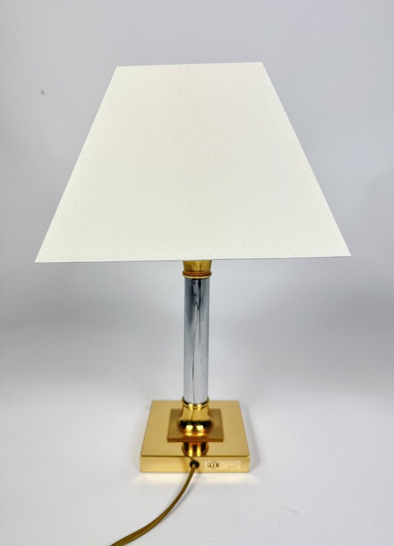 Lampada da tavolo vintage Le Dauphin, Lampade da tavolo, Tessile, Cromo, Crema (foto 9 di 9)