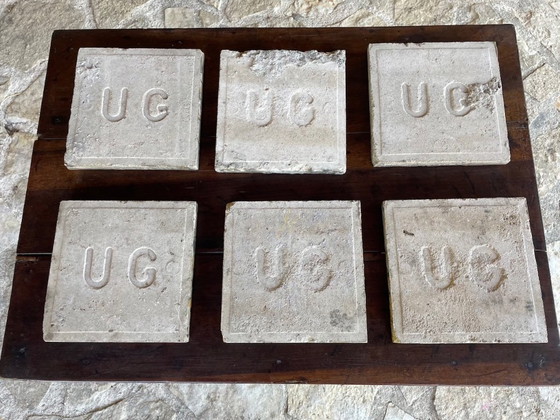 Image 1 of Set di 6 piastrelle francesi d'epoca, anni '30-'40 circa