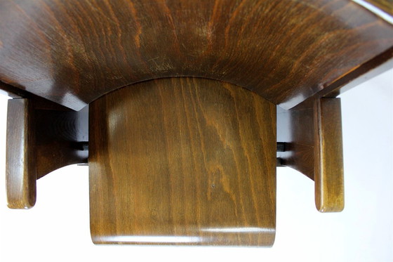 Image 1 of Fauteuil de cinéma vintage TON (Thonet), tchèque des années 1940, siège de théâtre en bois