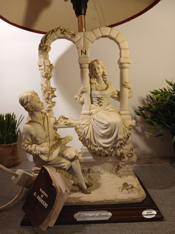 Rare lampe traversante en oxolyte Giuseppe Armani l arte nel mondo Florence 50 cm Capodimonte (photo 2 of 15)