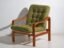 Olive green vintage armchair (c.1950) #80 – Canvas, Scandinavian (photo 33 of 40)