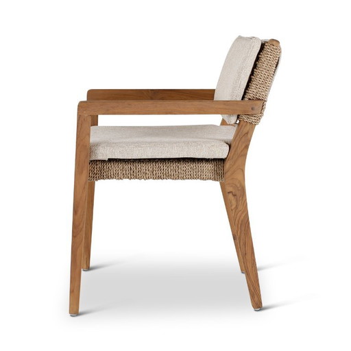 Sessel aus natürlichem Teakholz, 4-teilig