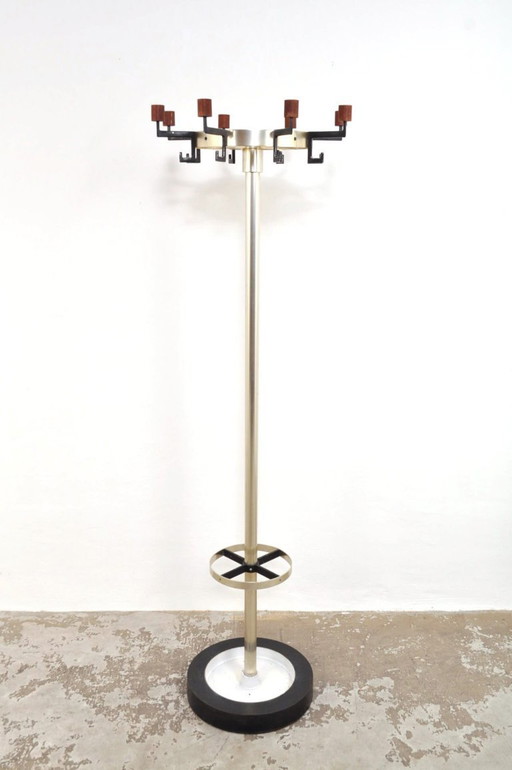 Vintage standing coat rack with umbrella stand, 1960s