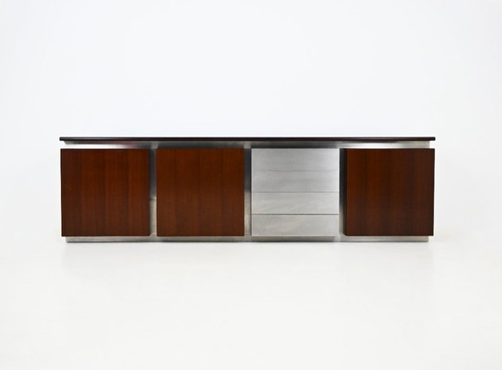 "Parioli" Sideboard von Giotto Stoppino für Acerbis, 1970er Jahre, Holz, Metall, Braun, 1960 (Foto 3 von 13)