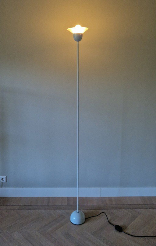 Vintage Italian design lamp, Luci Tulipano, DesignSTD, white metal and glass, 1970s