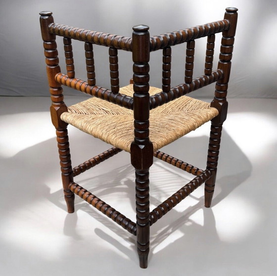 Bobbin Hoekstoel | Biezen Zitting | Jaren '20-'30 – Krukjes, Wood (photo 3 of 15)