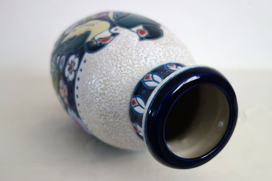 Image 1 of Vaso in ceramica smaltata Art Nouveau di Amphora, Boemia, 1920