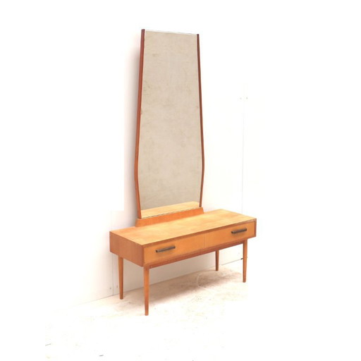 Vintage dressing table with tall mirror made in the 1970s