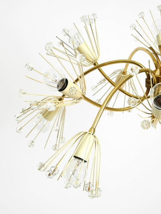 Image 1 of Rare, beautiful brass chandelier by Emil Stejnar for Rupert Nikoll | Mid Century Modern