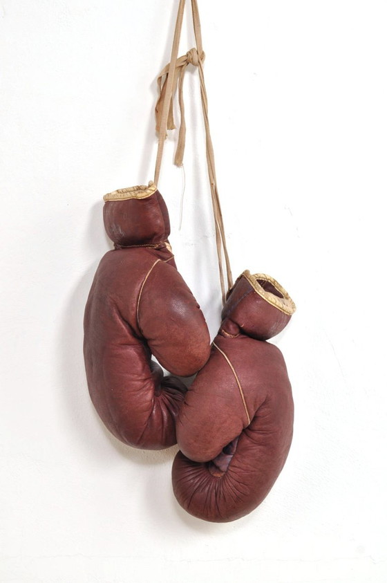 Vintage Ken-Wel lederen bokshandschoenen, 1950s – Decoratieve objecten, Leather (photo 2 of 9)