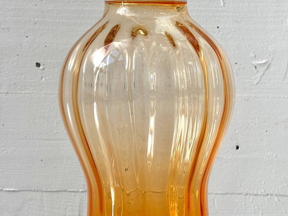 Image 1 of Jarrón de cristal de Murano en color ámbar anaranjado, Italia, década de 1960.