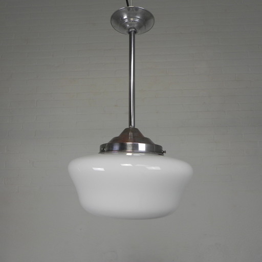 Art Deco pendant lamp with white shade, 1930s