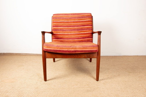 Pair of Danish armchairs in solid teak and fabric, model GM5 by Svend Aage Eriksen for Glostrup 1960.