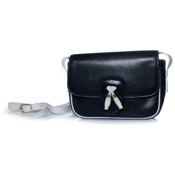 Bolso Celine de piel negra con borla y detalles blancos. – Céline, Bolsos de hombro, Calfskin (photo 3 of 13)