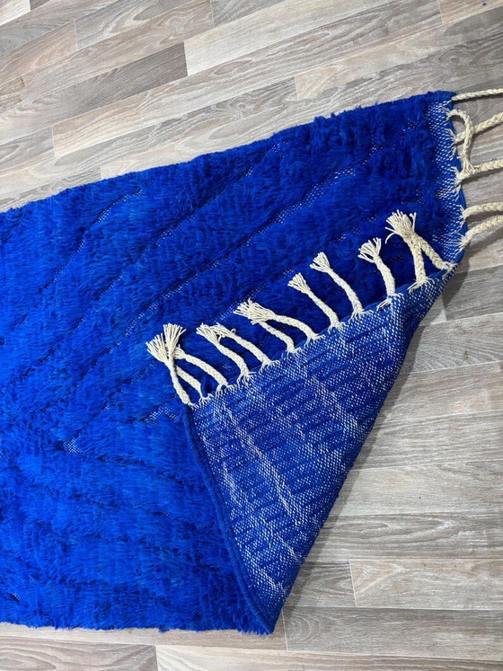 Traditioneller handgeknüpfter blauer Berberteppich 100/300 – Teppiche & Läufer, Wool (photo 3 of 10)
