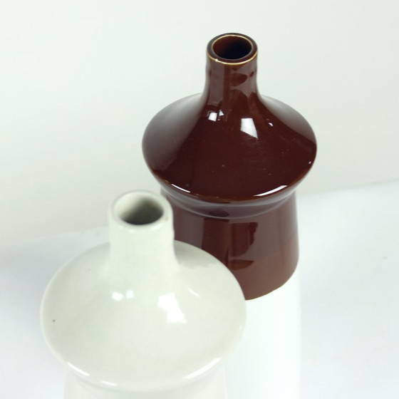 Image 1 of Zweiteiliges Set Keramikvasen von Jamberk, Tschechoslowakei, 1960er Jahre