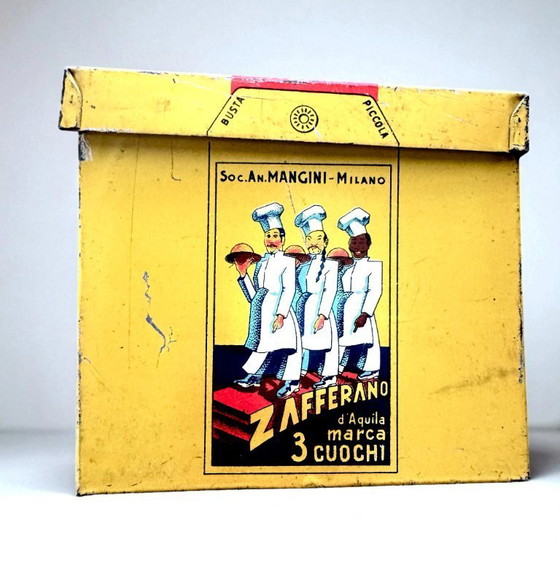 Image 1 of Originele Saffron 3 Chefs blikken doos uit de jaren 40