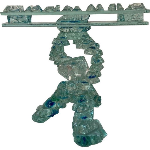 Chandelier de Menorah en verre vintage par P. Jacob, 2000