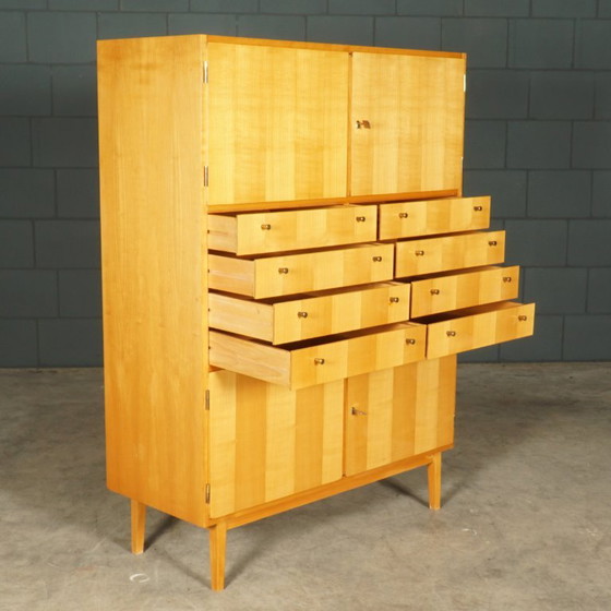 Mobile pensile vintage lucido in noce, anni '70 – Credenze alte, Wood (photo 4 of 14)
