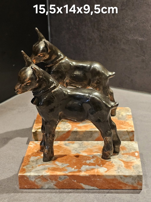 Set of art deco bookends/figurines of lambs