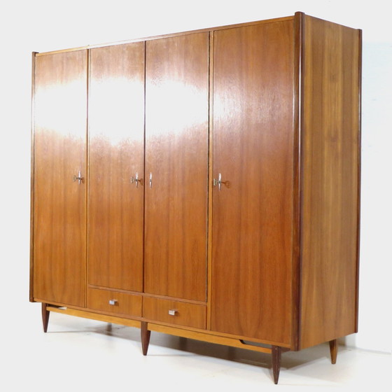Image 1 of Vintage mid-century 4-door teak closet, 1960s