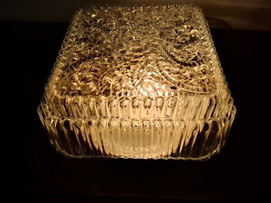 Image 1 of Vintage vierkante glazen plafondlamp j60:70