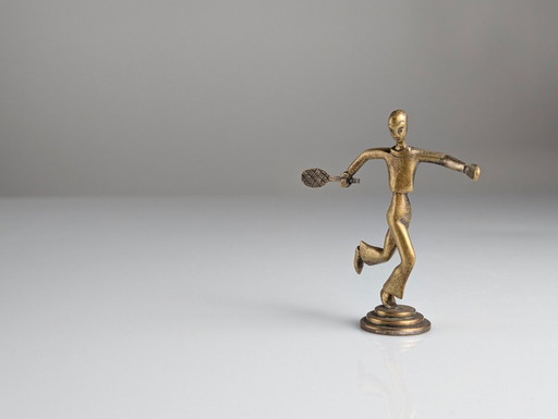 Art Deco Tennis Player Figure in Hagenauer Style, 1940s