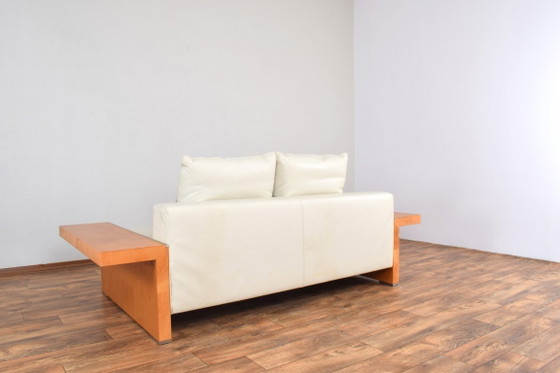 Italiaanse leren bank van Giorgetti, jaren 80. – 3-5 zitsbanken, Wood (photo 5 of 15)
