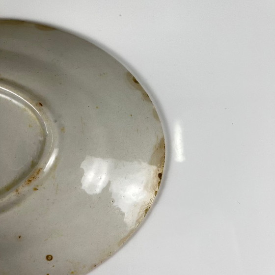 Image 1 of Coppia di piatti da portata in porcellana, Badonviller, fiore rosso, 1950