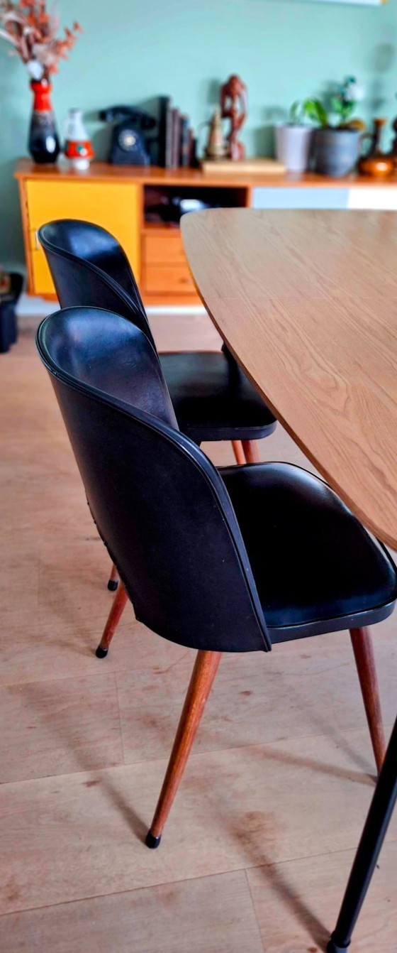 Image 1 of Set of 4 vintage dining room chairs from the 1950s