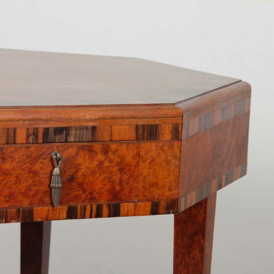 Image 1 of Art Deco marquetry games table dating from the 1930s