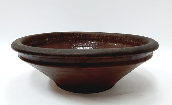 Image 1 of Vintage Rustic Ceramic Bowl, Brown