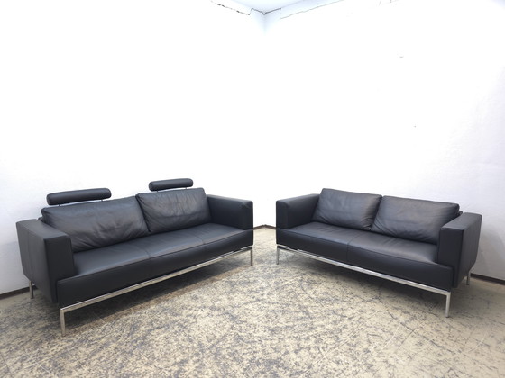 Image 1 of Fsm Easy Set Designer Sofa Leather Sofa Couch de sede Black