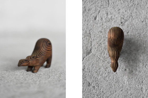 Image 1 of Sculpture en bois sombre Badger, Vintage Mid Century Danish Modern, 1960s