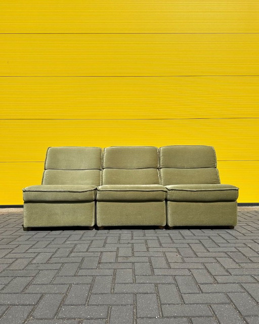 Vintage groene modulaire bank – jaren 70 Duits velours