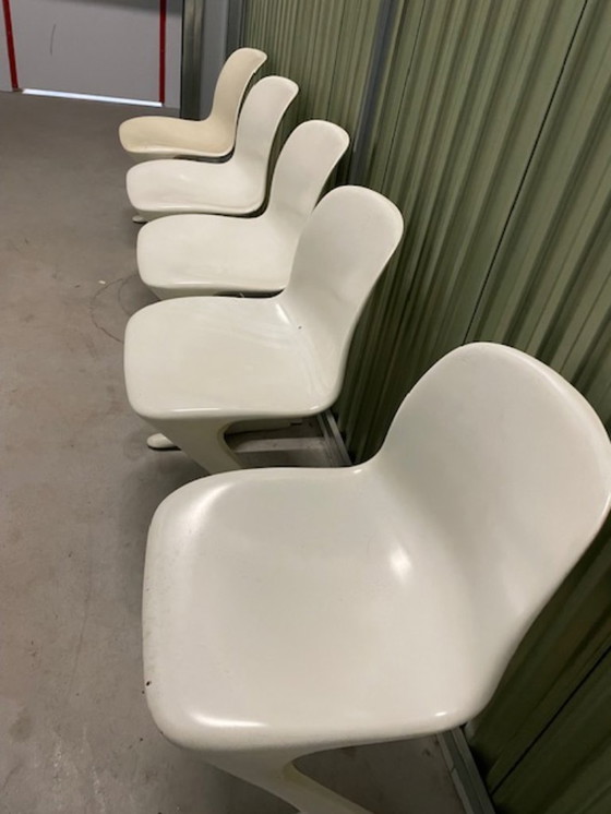 Image 1 of 5 Chairs Set Original Kangaroo Z Ernst Moeckl Horn Collection White Baydur