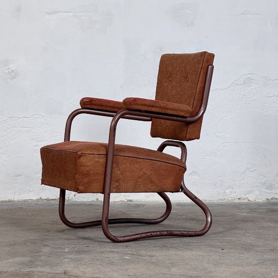 Image 1 of Set aus 2 brutalistischen Stahlrohrsesseln von József Peresztegi, 1960er Jahre – Ungarisches Design