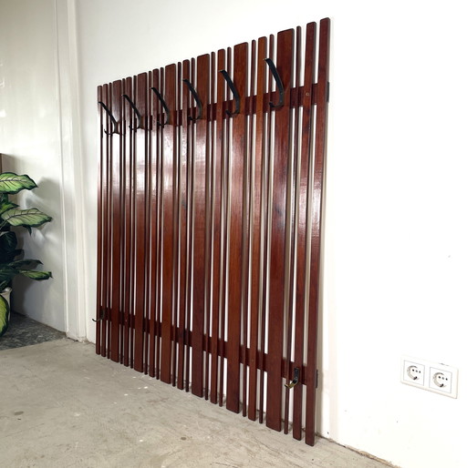 Vintage slat coat rack