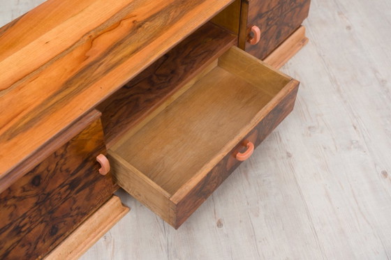 Art-déco-Lowboard aus kaukasischem Nussbaum, restauriert, Sideboard, Holz, Braun, Art Deco (Foto 8 von 10)