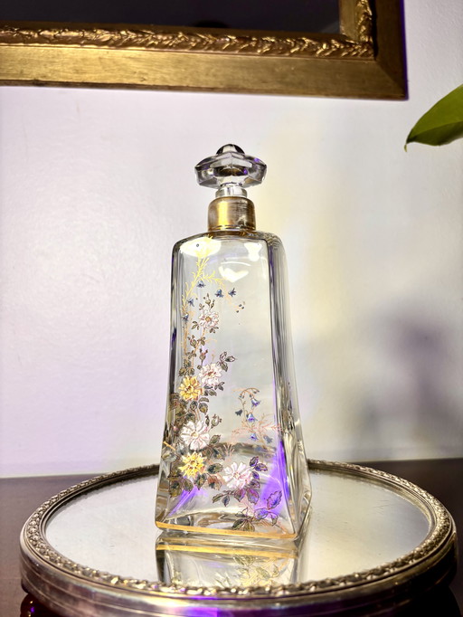 Carafe Baccarat émaillée fin 19ème siècle