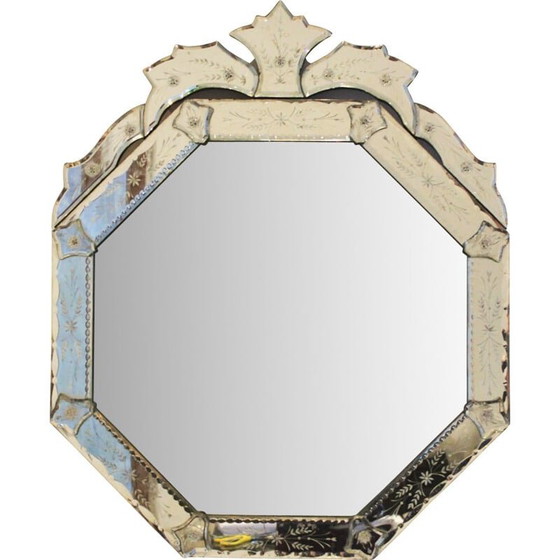 Image 1 of Vintage octagonal Venetian mirror