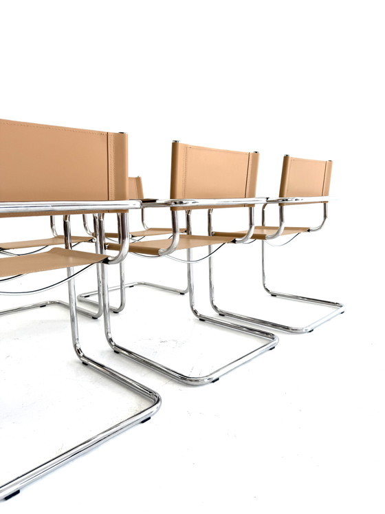 Set van 6 vintage buisframe eetkamerstoelen, Italië ‘80 – Chrome, Plastic (photo 6 of 15)