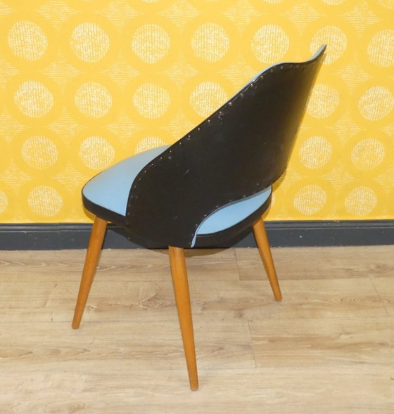 Image 1 of 50's 60's Cocktail Chair bleu clair rockabilly Classic Chair bois Cocktail Chair plastique rétro vintage