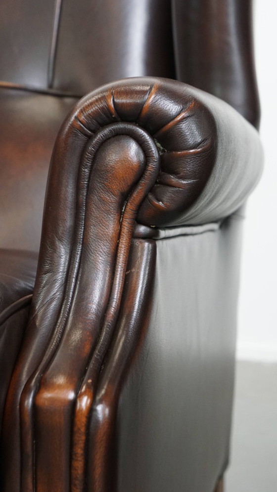 Image 1 of 2x Rundleren Oorfauteuil in Engelse Stijl