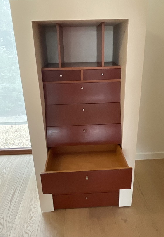 Image 1 of B&B Kommode mit 7 Schubladen + 2 kleinen Schubladen in weißem Lack, ideal für Flur oder Schlafzimmer.